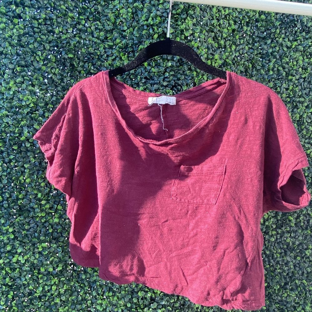 Maroon Crop Top